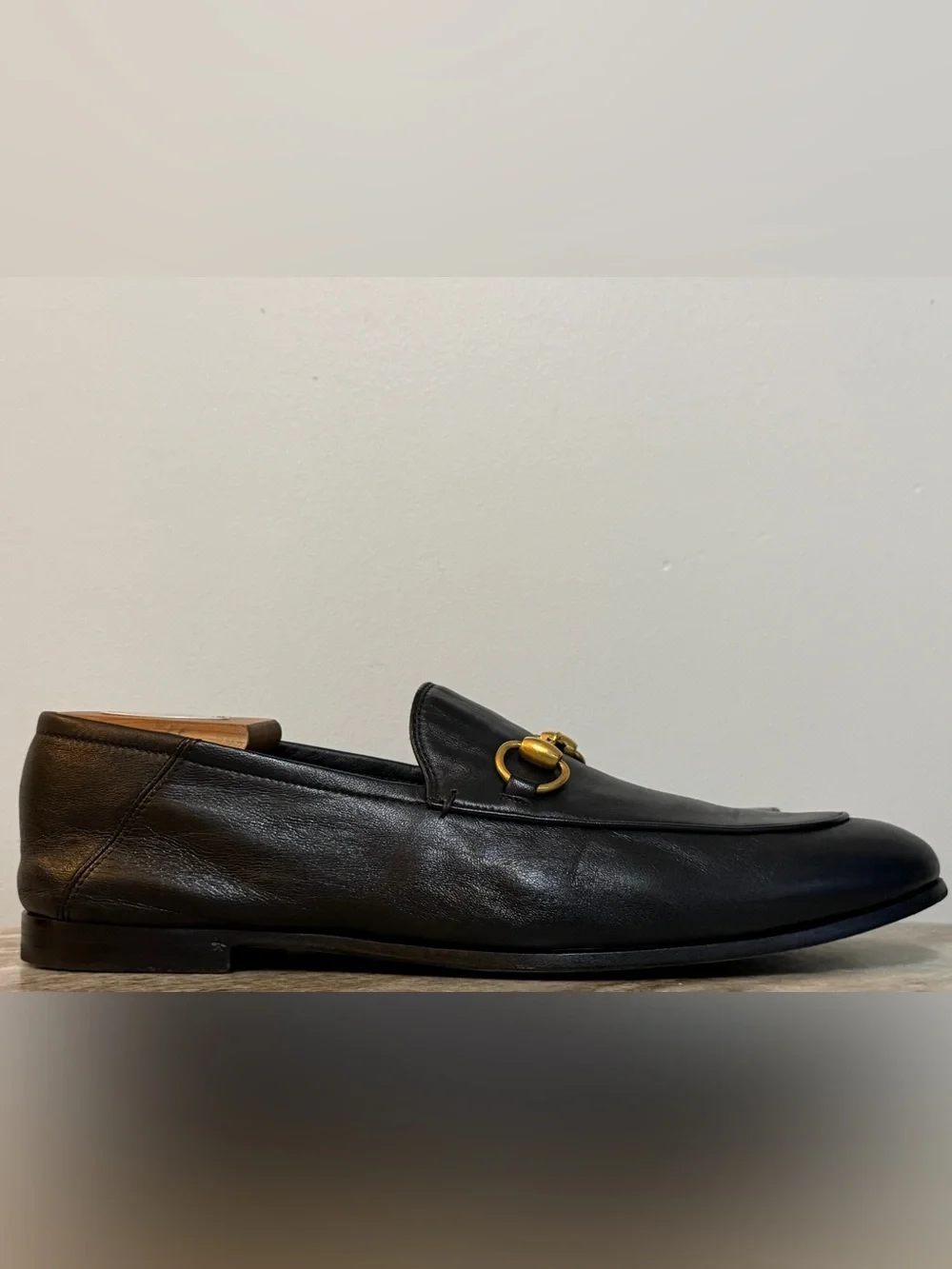 GUCCI BRIXTON Black Leather Horsebit Loafers US 8.5 Gucci 8 Jordaan $1100